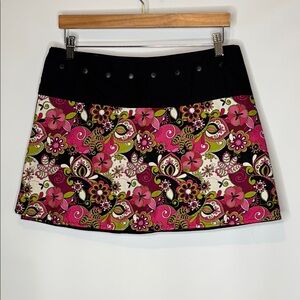 Pink and White A-Line Mini Skirt for Casual Outings